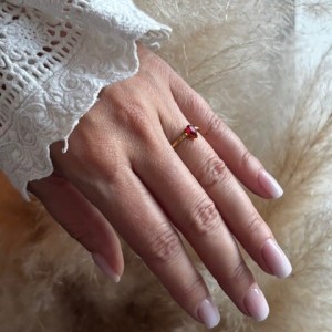 Bague "coeur rouge"